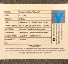 VERITAC LIFELINE "PROFESSIONAL" MULTI CURVE RIFLE PLATE | NIJ LEVEL IV (0101.06) | 10"x12"